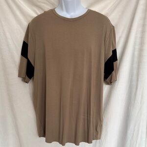 rag & bone Pursuit block tee in tech jersey Tan and Black Short Sleeve Tee